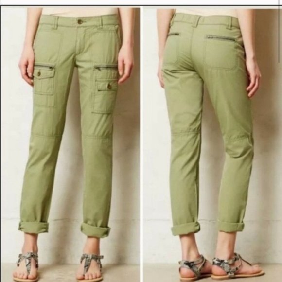 Anthropologie Pants - Anthropologie Hei Hei Olive Green Cargo Straight Leg Pants